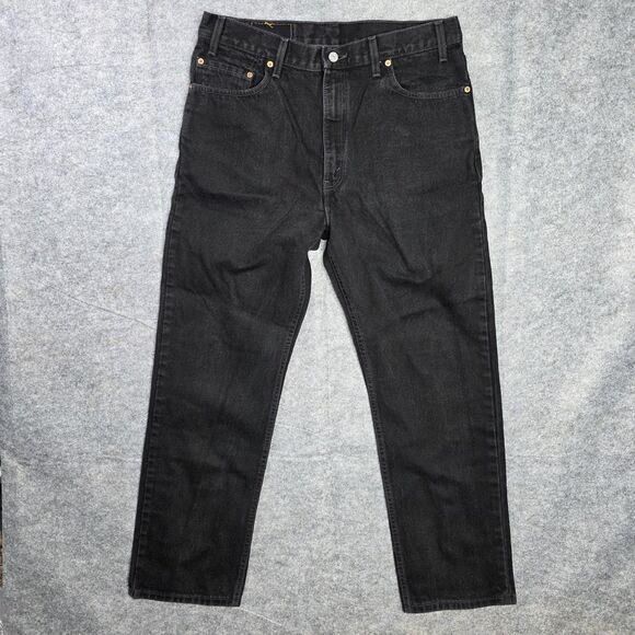Vintage Levis 505 Jeans Mens 36x30 Black Regular Fit Straight Leg Made USA 90s - Picture 1 of 9